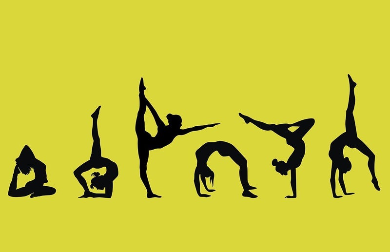 Easma Girls Gymnastics Wall Sticker Sport Vinyl Art Wall Decals Art Kids Room Home Wall Decor for Girls Gymnasts Bedroom Yoga Room Nursery Decor Set of 6 (15.75â€H X 47.25â€W) - Image 3